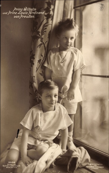 Postcard Prince Wilhelm of Prussia, Prince Louis Ferdinand of Prussia