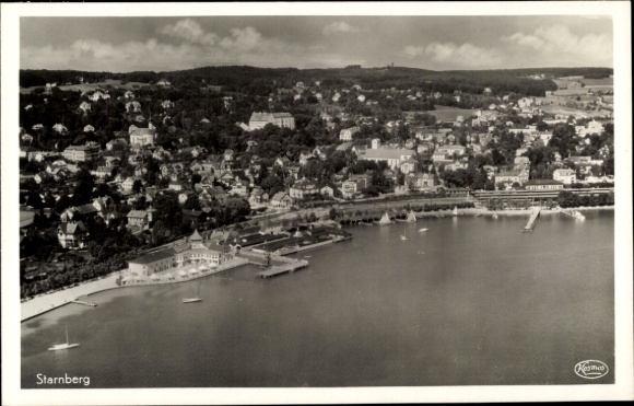 Postcard Starnberg in Upper Bavaria, aerial photograph