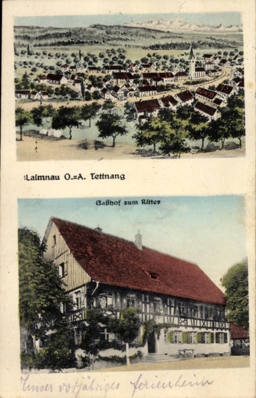 Ak Laimnau Tettnang in Württemberg, Gesamtansicht, Gasthof zum Ritter