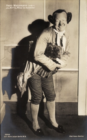 Foto Ak Schauspieler Hans Wassmann als Wirt in Minna von Barnhelm