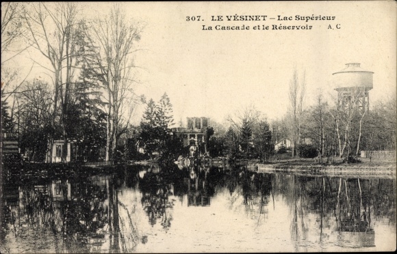 Postcard Le Vesinet Yvelines, Lake Superior, The Waterfall and the Reservoir