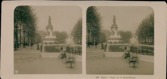 Stereofoto Parijs III, Place de la Republique
