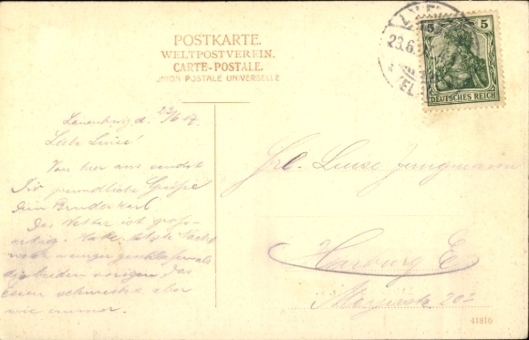 Postcard Lauenburg an der Elbe, Hamburgerstraße, children