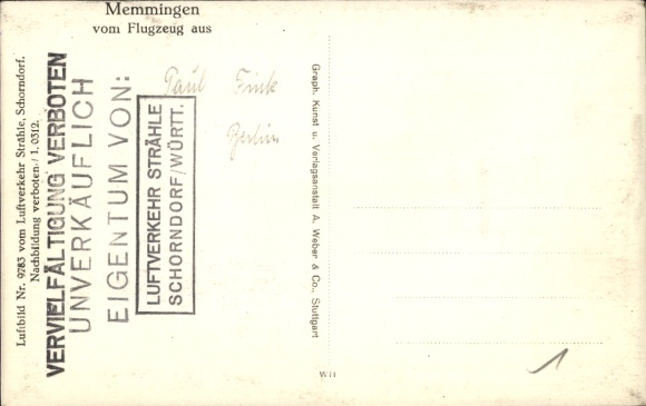 Postcard Memmingen in Swabia, aerial photograph