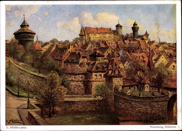 Artist PC Mößler, L., Nuremberg in Middle Franconia, Hallertor