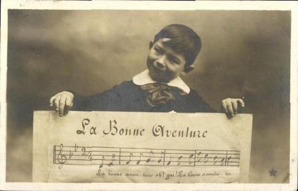4 AK song cards, La Bonne Aventure
