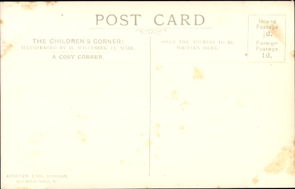 Artist Postcard Willebeek Le Mair, The Children's Corner, A cozy corner