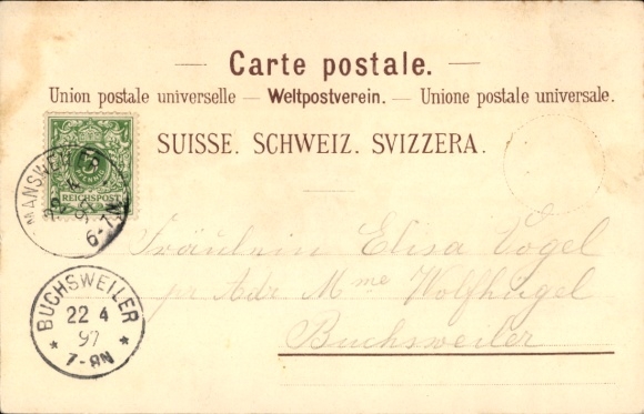 Chromo-Litho Zurich City Switzerland, partial views