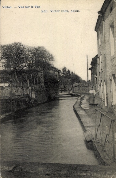 PC Virton Wallonia Luxembourg, view of the river Ton, publisher Victor Caën, Arlon