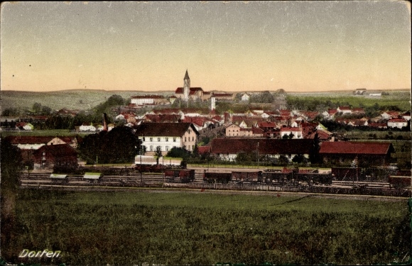 Postcard Dorfen in Upper Bavaria, panorama