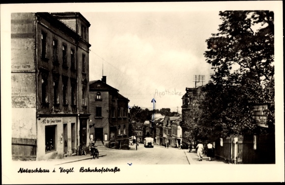 Ansichtkaart Netzschkau in het Vogtland, Bahnhofstrasse
