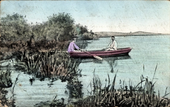Ak Russische Typen, Ruderboot