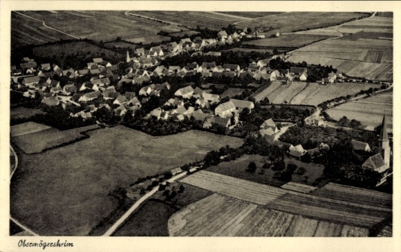 Ak Obermögersheim Wassertrüdingen in Mittelfranken, Luftaufnahme
