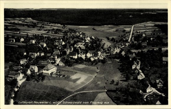 Postcard Neuweiler in the Black Forest, aerial photograph of the town