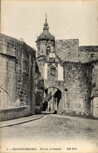 Postcard Hondarribia Fuenterrabia Basque Country, Main Gate