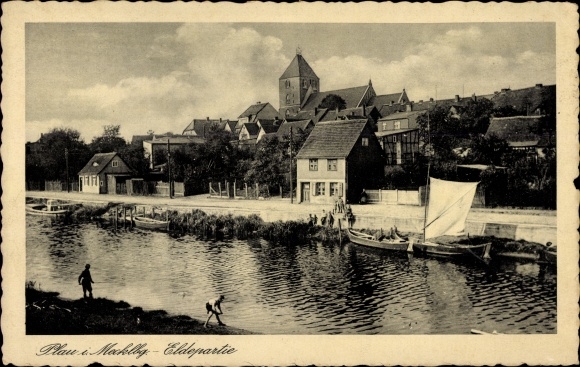 Postcard Plau am See Mecklenburg, An der Elde
