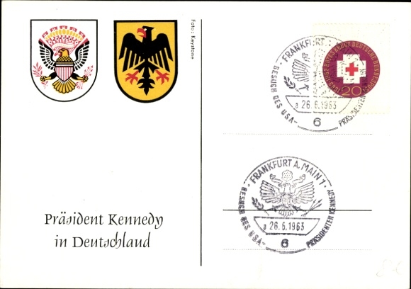 Postcard John F. Kennedy, visit to Germany