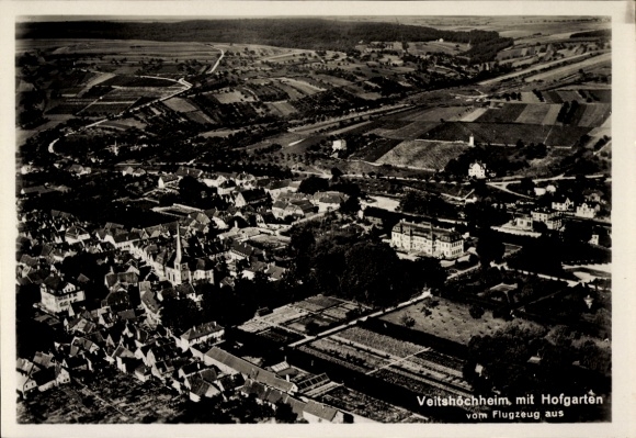 KP Veitshöchheim w Dolnej Frankonii, zdjęcie lotnicze, Hofgarten