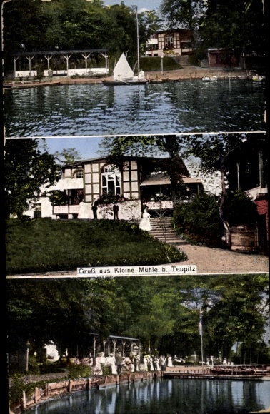 Postcard Teupitz Brandenburg, Restaurant Kleine Mühle
