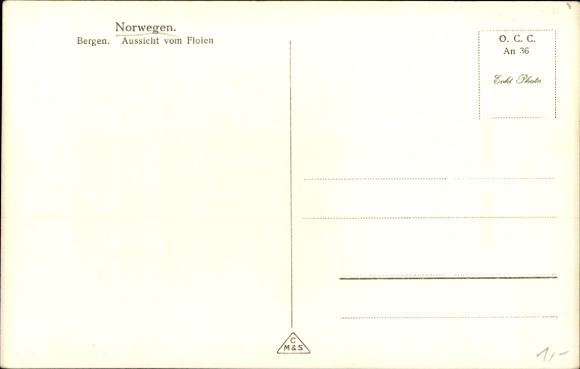 Postcard Bergen Norway, total