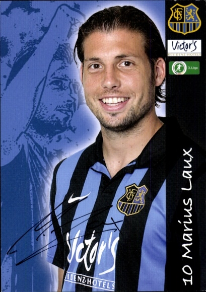 Autograph card footballer Marius Laux, 1. FC Saarbrücken, autograph