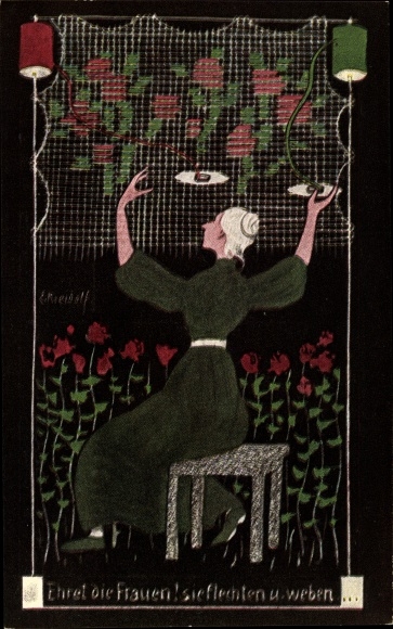 Artist PC Kreidolf, Ernst, Honor the women, they braid and weave