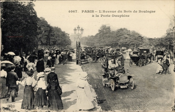 Ansichtkaart Parijs XVI, Avenue du Bois de Boulogneà la Porte-Dauphine
