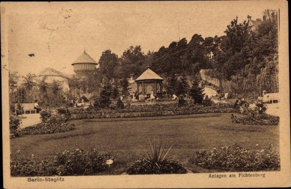 Postcard Berlin Steglitz, facilities at Fichtenberg