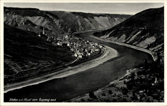 Postcard Klotten on the Moselle, aerial photograph