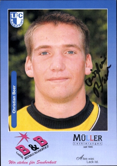 Autogrammkarte Fußballer Christian Beer, 1. FC Magdeburg, Autogramm