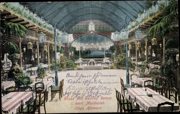 Postcard Remse in Sachsen, inn, interior view