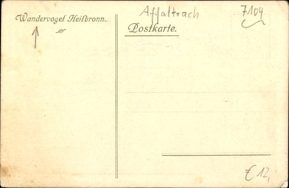 Postcard Affaltrach Obersulm in the district of Heilbronn, Landheim Reissach, Wandervogel Heilbronn