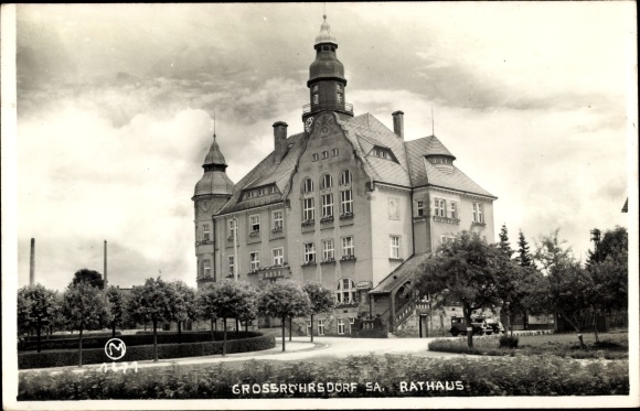 Photo Postcard Großröhrsdorf in Saxony, town hall