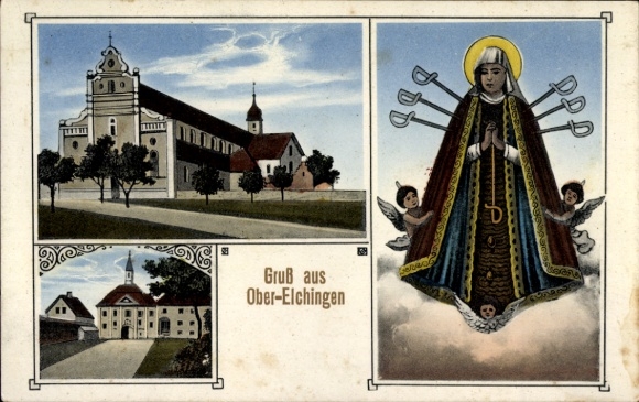 Ak Oberelchingen Elchingen in Schwaben, Kirche, Heiligenbild