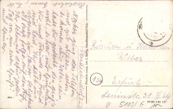 Postcard Neudietendorf in Thuringia, Inn of the Moravian Church