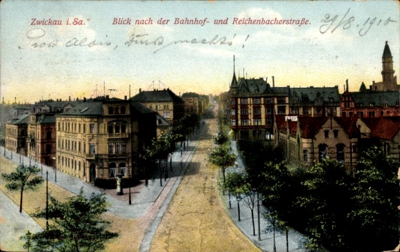 Ak Zwickau in Sachsen, Bahnhof- und Reichenbacherstraße