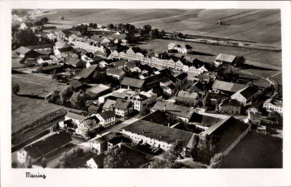 Postcard Massing in Lower Bavaria, aerial photograph