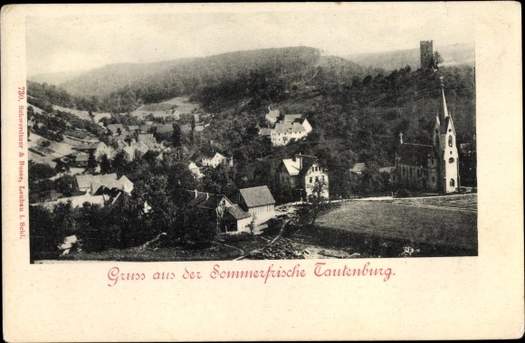 Postcard Tautenburg im Saale Holzland district, general view