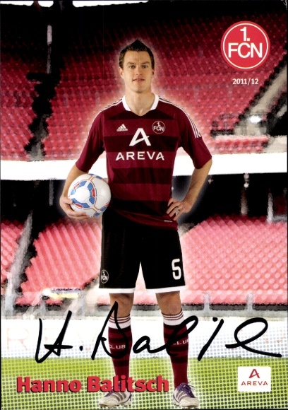 Autograph card footballer Hanno Balitsch, 1. FC Nuremberg, autograph