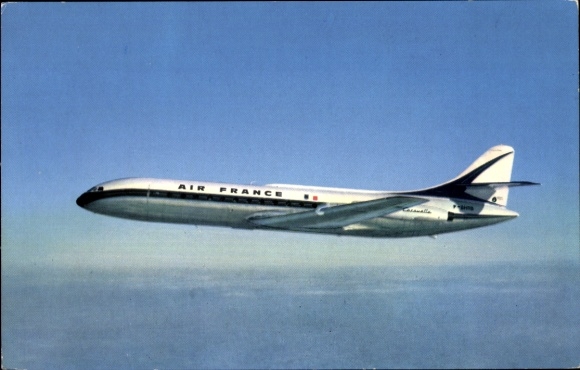 Postcard French passenger aircraft, Air France, Caravelle