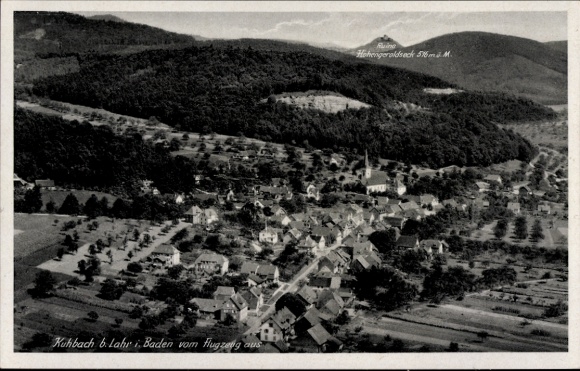 Ak Kuhbach Lahr im Schwarzwald Baden, Fliegeraufnahme