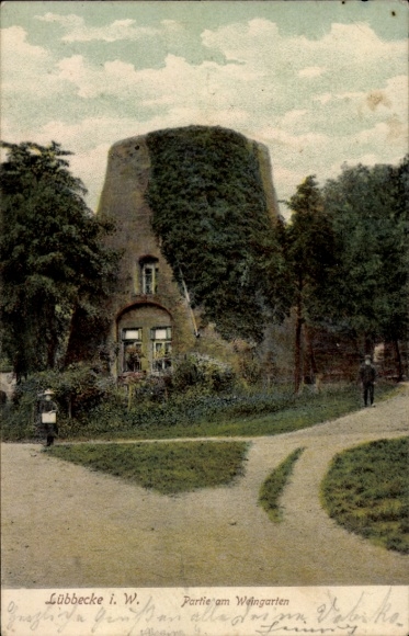 Postcard Lübbecke in Westphalia, Weingarten, building