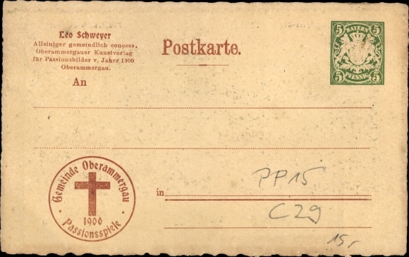 KP papeterii Oberammergau w Górnej Bawarii, Passion Play 1900, zmartwychwstanie, PP 15 C 29