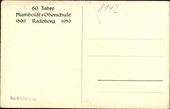 Ak Radeberg in Saksen, 60 jaar Humboldt Oberschule