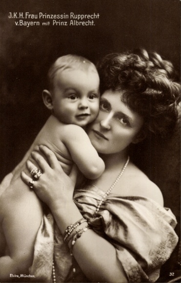 Postcard Princess Rupprecht of Bavaria with Prince Albrecht, portrait
