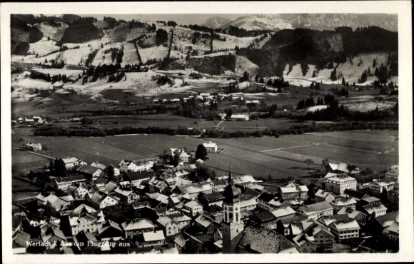 Postcard Wertach im Allgäu, aerial photograph