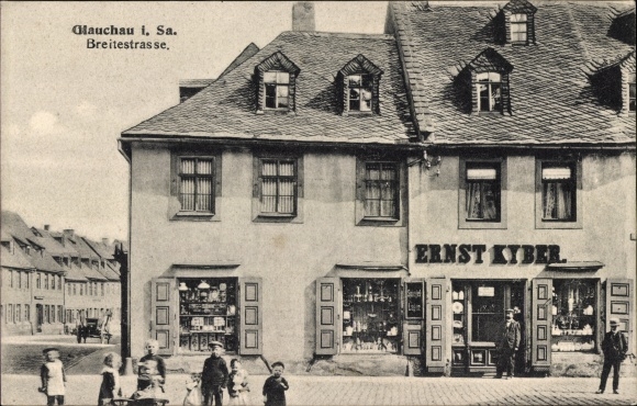 PC Glauchau in Saxony, Breite Straße, Ernst Kyber's shop