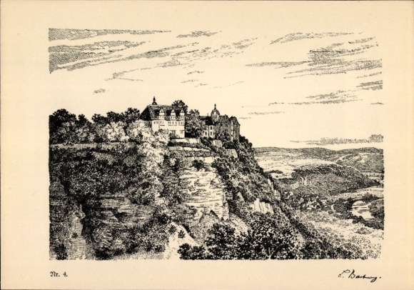 Artist Postcard Dornburg an der Saale Thuringia, Goethe biography, poem, No. 4