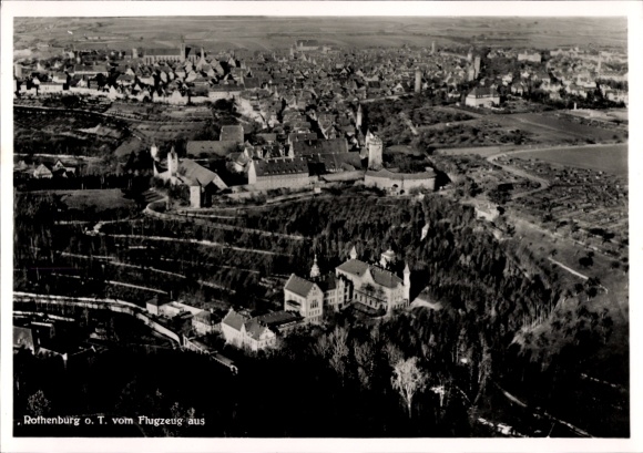 Ak Rothenburg ob der Tauber Mittelfranken, Fliegeraufnahme