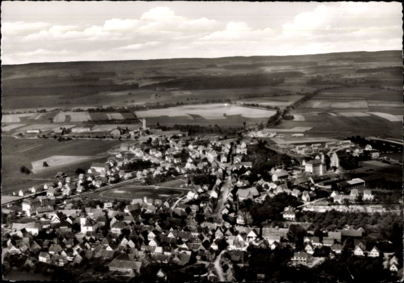 Postcard Gerabronn in Württemberg, aerial photograph